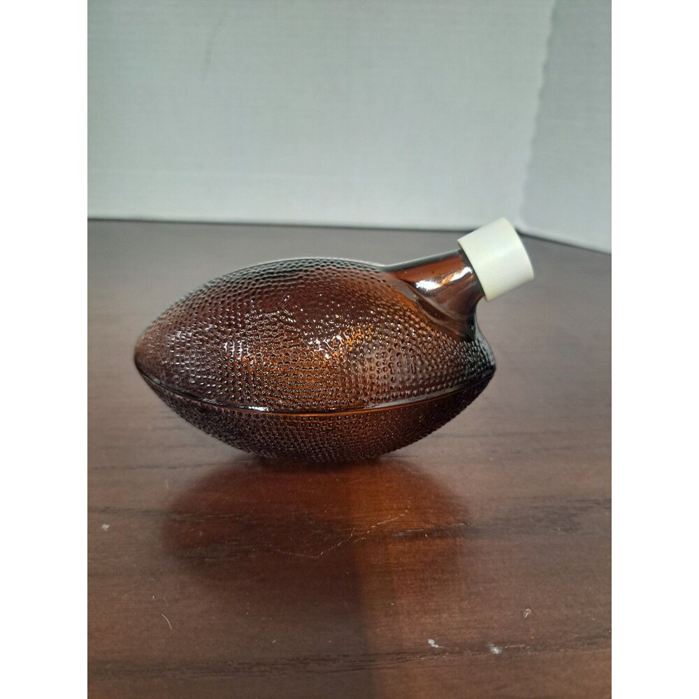 Vintage First Down Amber Color Glass Avon Bottle - Empty